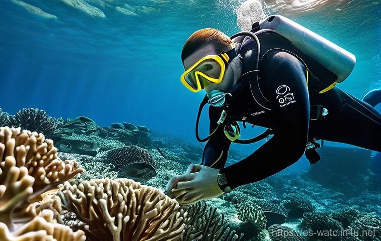 오메가 씨마스터 다이버 300m 리뷰 - **Prompt:** A close-up, high-definition shot of an Omega Seamaster Diver 300m watch on a male wrist....