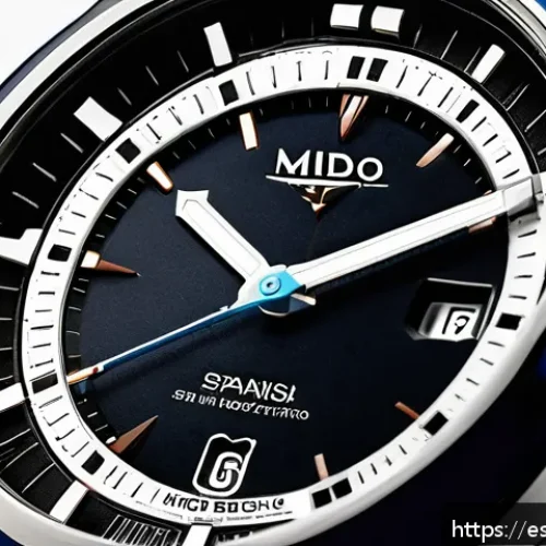 미도 시계의 기술 혁신 - A close-up of a luxury Mido wristwatch showcasing its classic yet modern design with a titanium and ...