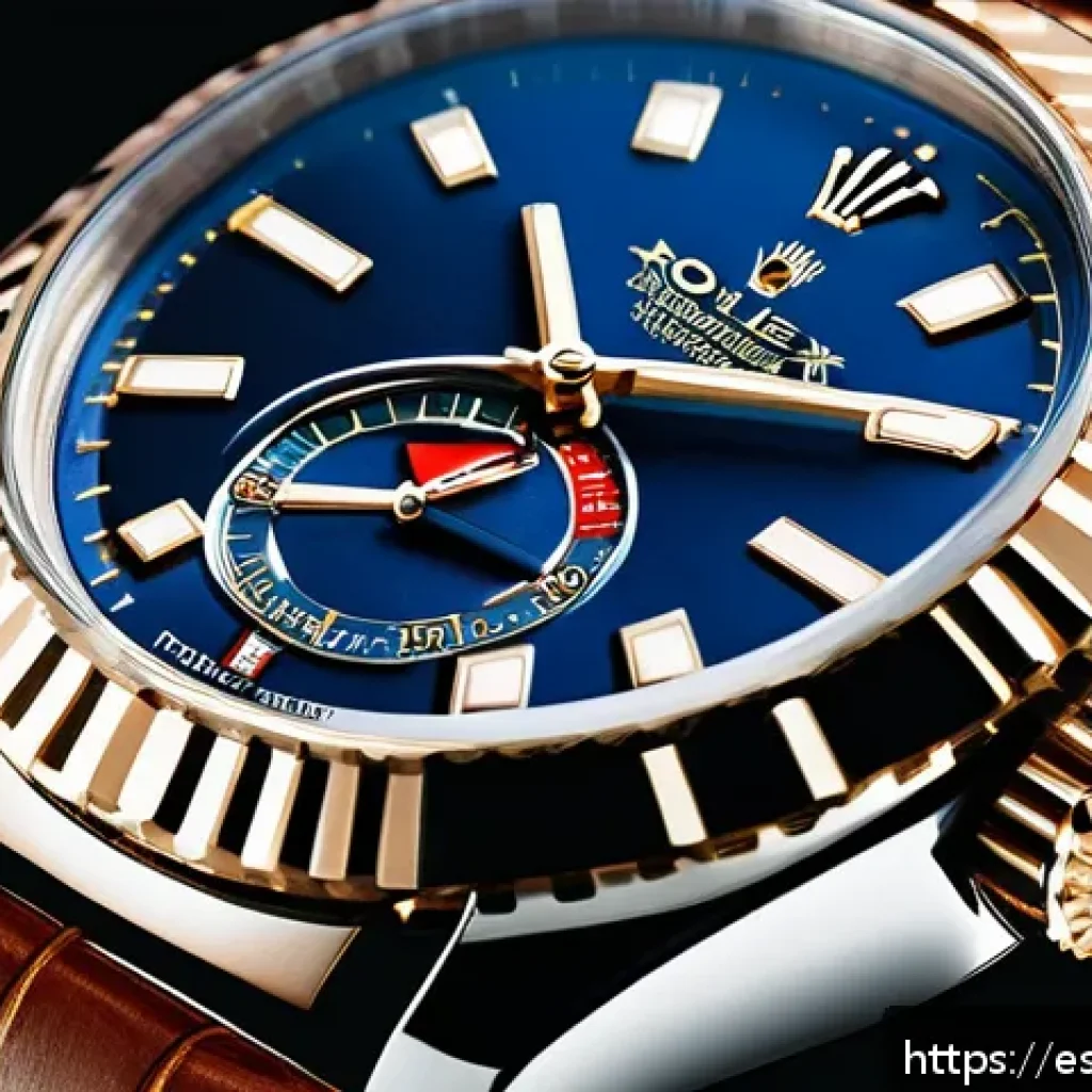 롤렉스 신제품 출시 일정 - A close-up image of a luxury mechanical wristwatch inspired by Rolex, showcasing the intricate inter...