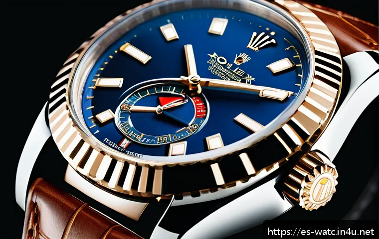 롤렉스 신제품 출시 일정 - A close-up image of a luxury mechanical wristwatch inspired by Rolex, showcasing the intricate inter...